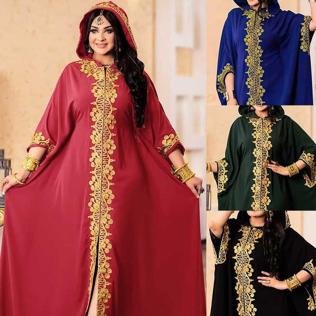 Wholesale Arabian Women's Plus Size Hooded Burqa Dress