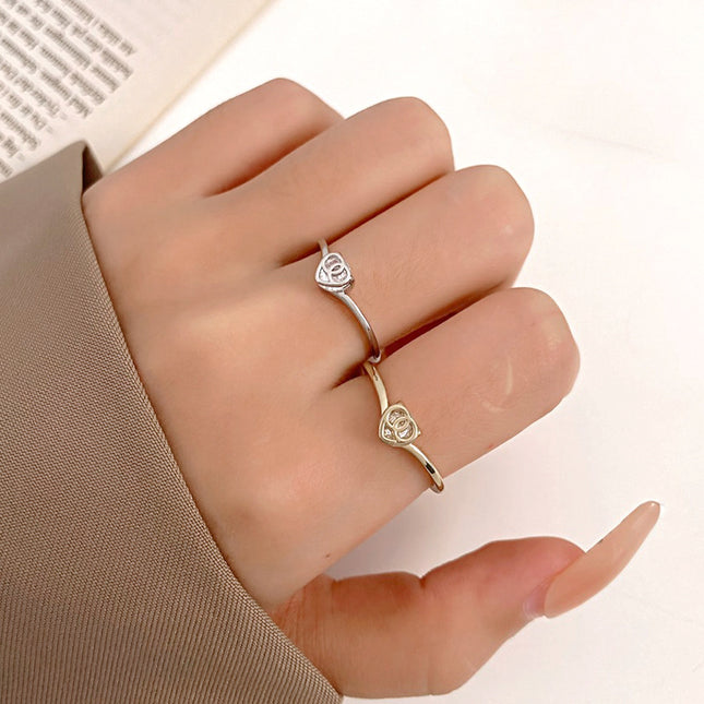 Intertwined Heart Ring Trendy Zircon Open Index Finger Ring