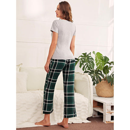 Conjunto de ropa de casa para mujer, pantalones de manga corta, pijama