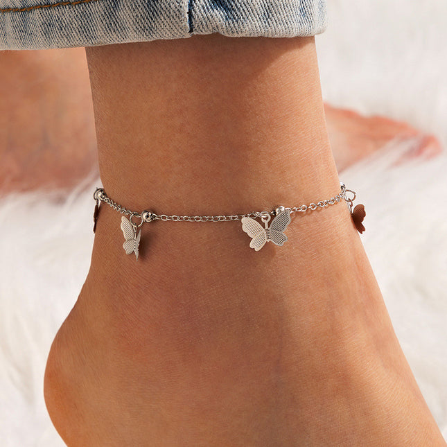 Single Layer Beach Style Fashion Butterfly Beach Ladies Anklet
