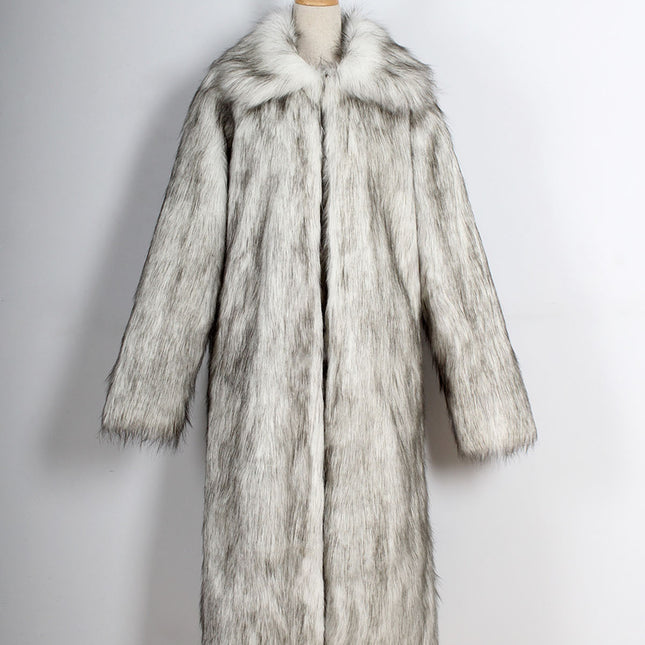 Wholesale Women's Long Lapel Long Hair Faux Fur Coat Jacket