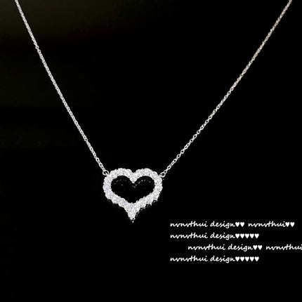 Heart Necklace 18K Gold Plated Heart Zircon Earrings Ring