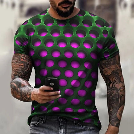 Lässiges Sport-Oversize-Kurzarm-T-Shirt mit Digitaldruck für Herren
