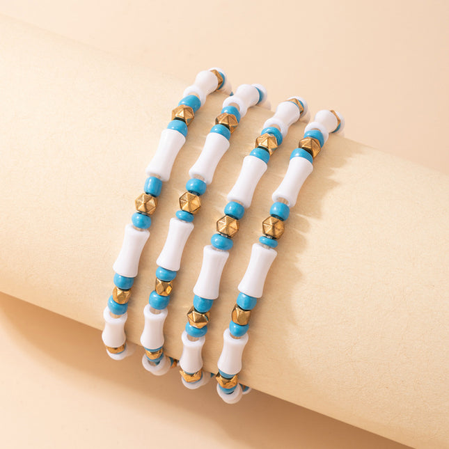 Großhandel vier bambusperlengeometrische minimalistische Armbänder