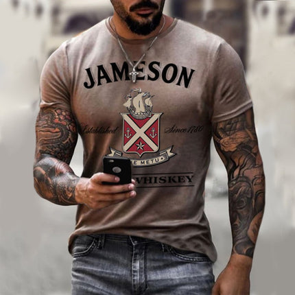 Wholesale Men's T-Shirt 3D Digital Printing Large Size Loose Casual Tops
