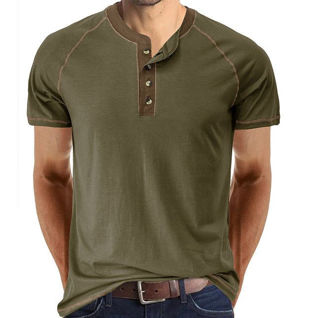 Wholesale Men's Summer Colorblock Casual Short Sleeve T-Shirt