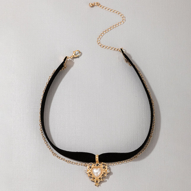 Großhandelsart und weiserhinestone-Perlen-Herz höhlen heraus Halskette aus