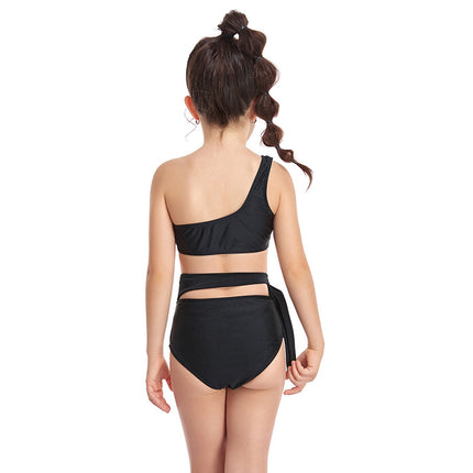 Wholesale Girls Two Piece Swimwear Single Shoulder Swimsuit