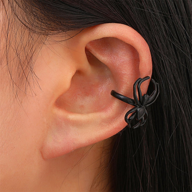 Metal Spide Single Halloween Holeless Ear Bone Clip Earrings