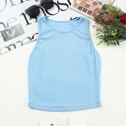 Wholesale Solid Color Sleeveless Slim Ribbed Women's Tank Top
