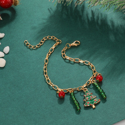 Weihnachten wulstige kreative handgemachte bunte Reis-Korn-Weihnachtsbaum-Armband