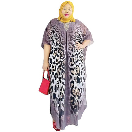 Wholesale African Middle East Muslim Women's Plus Size Print Loose Robe Dress