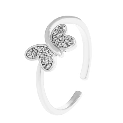 Rhinestone Butterfly Geometric Open Index Finger Couple Ring