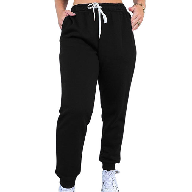 Ladies High Waist Casual Thickened Drawstring Jogger