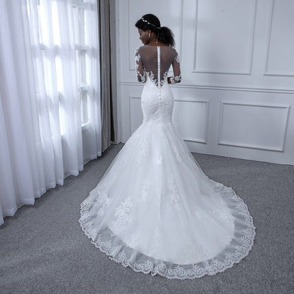 Wholesale Fashion Wedding Mermaid Tail Long Sleeve Wedding Dress