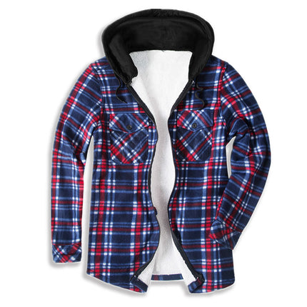 Men's Loose Hooded Jacket Fall Winter Corduroy Shirt Jacket