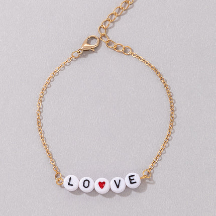 Love Drip Oil Beaded Simple DIY Handmade Bracelet