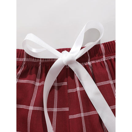 Ladies Printed Vest Plaid Trousers Two-piece Pajamas