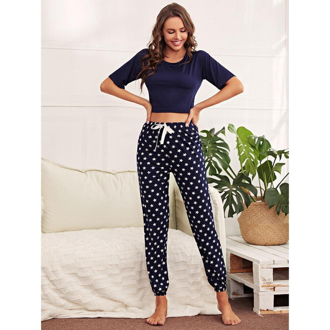 Women's Homewear Set Short Sleeve Trousers Pajamas