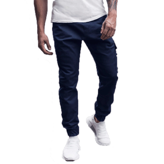 Wholesale Men's Side Zipper Pocket Casual Fit Men's Solid Color Pants
