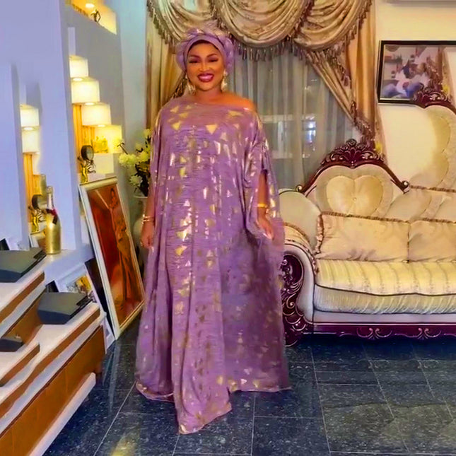 Afrikanisches großes Swing-Kleid der Großhandelsfrauen, das Robe bronziert