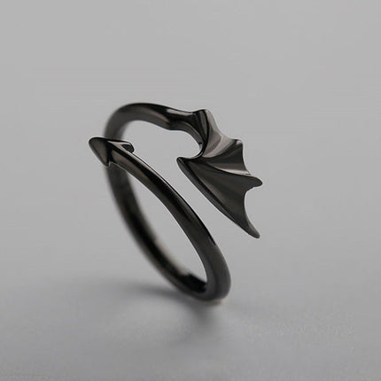 Personalized Simple Demon Wings Ring Opening Couple Rings