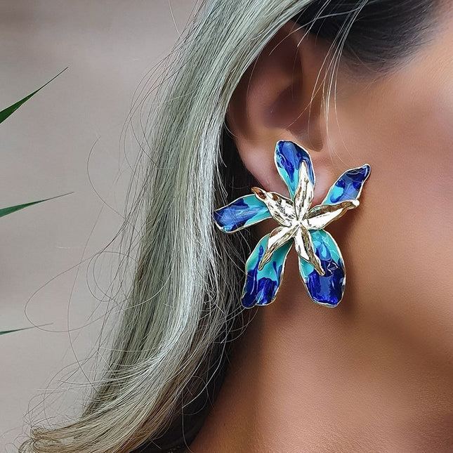 Fashion Women’s Multilayer Alloy Drop Oil Flower Floral Earrings