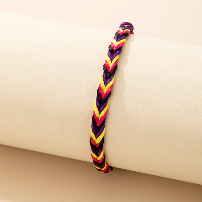 Short Wax Rope Colorful Bracelet Cord Braided Friendship Bracelet