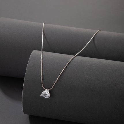 Love Imitation Zircon Rhinestone Necklace Clavicle Chain