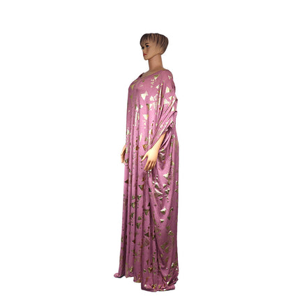 Wholesale Women's African Large Swing Dress Bronzing Robe