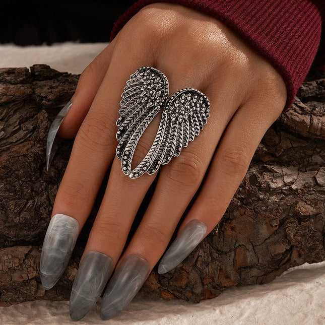 Unisex Silver Wings Ring