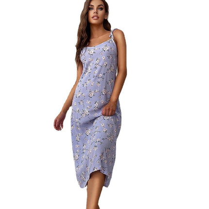 Ladies Nightdress Spring Summer Long Strap Pajamas Homewear