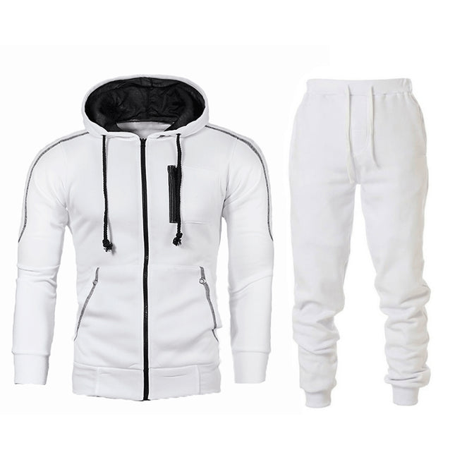 Wholesale Men's Fall Winter Casual Cardigan Hoodie Joggers Two Piece Set