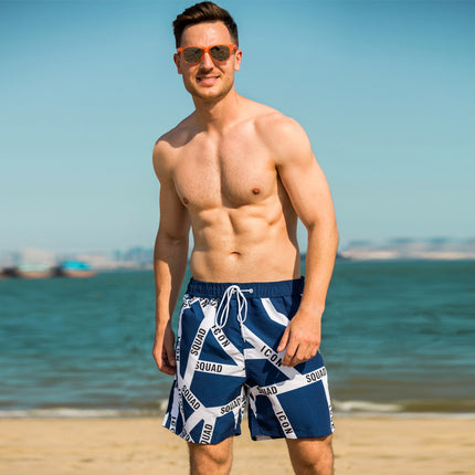 Wholesale Men's Swimming Trunks Lined Printed Beach Shorts