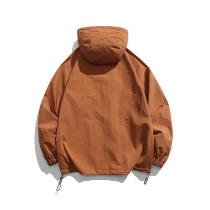 Wholesale Men's Spring Hooded Windbreaker Thin Jacket