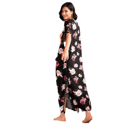 Wholesale Women's Loungewear Floral Nightdress Dubai Islamic Loose Casual Dress