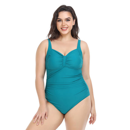 Wholesale Ladies Plus Size Swimwear Solid Color Spa Boxer Swimsuit