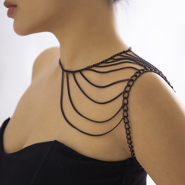 Metall hohle geometrische Halskette Toxic Chain Shoulder Halskette