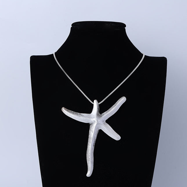 Wholesale Women's Simple Irregular Five-pointed Star Frosted Necklace