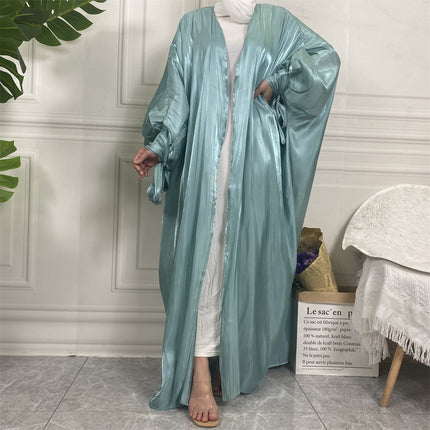 Islamische arabische glänzende Seiden-Cardigan-Robe mit Ärmeln