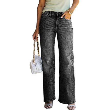 Ladies Loose Wide Leg High Stretch Jeans
