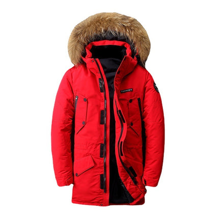 Wholesale Men's Winter Mid Length Coat Fur Collar Down Jacket