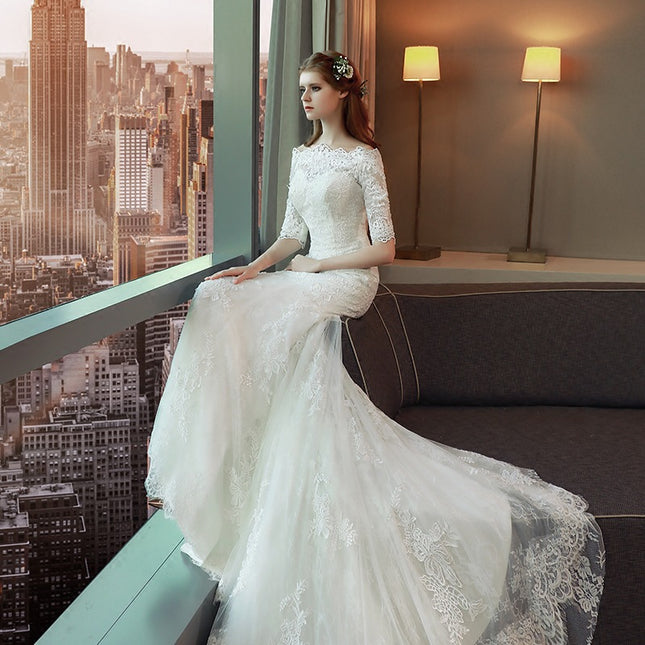 Großhandelsbraut, die Meerjungfrau-Hochzeits-Kleid abnimmt