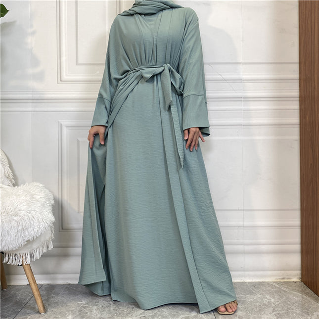 Muslimisches Damen-Set Abaya Ärmelloses Kleid mit Taschen
