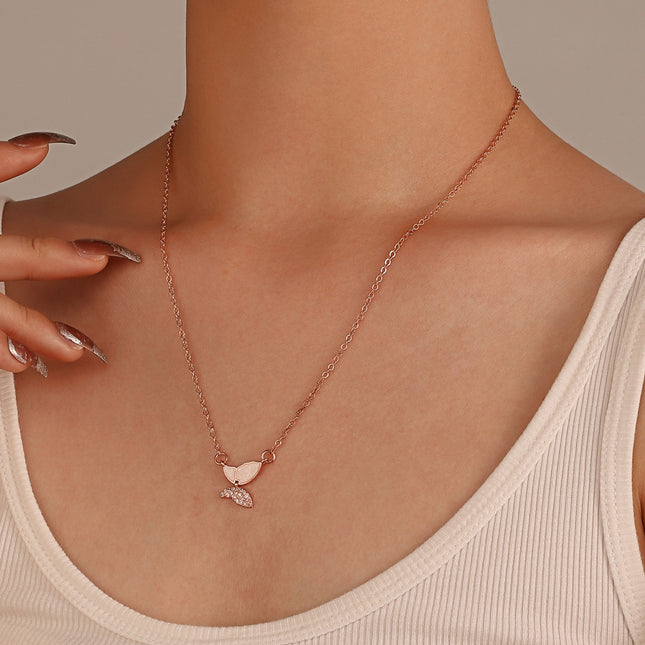 Butterfly Necklace Fashion Zircon Butterfly Clavicle Chain