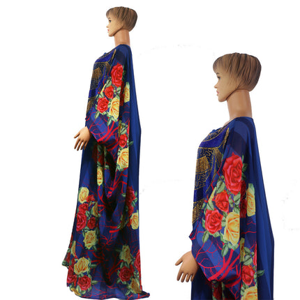 Wholesale African Ladies Swing Dress Robe With Inner Slip