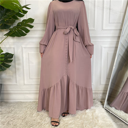 Großhandelsfrauen-Volltonfarbe, die große Schwingen-moslemisches Kleid näht
