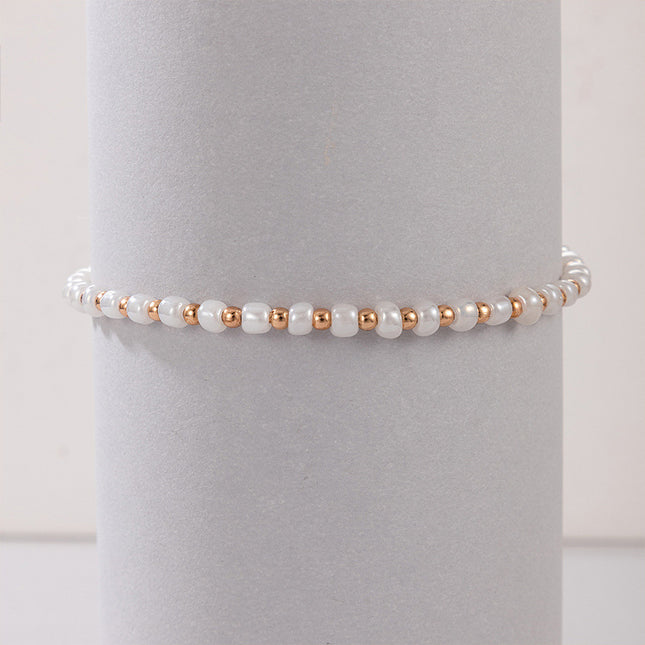 Pearl Alloy Bead Beaded Simple Single Anklet