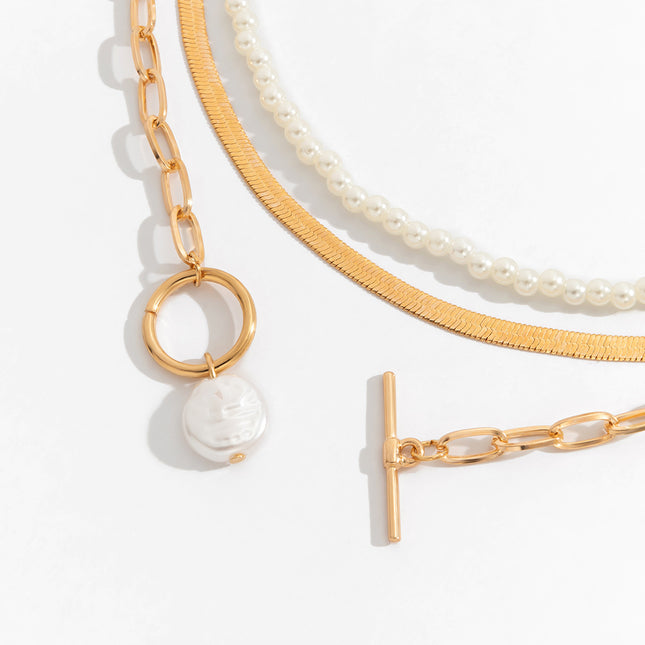 Großhandelshirse-Perlen-Schlüsselbein-Schlangen-Knochen-Ketten-Halskette