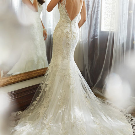 Braut Französisch Plus Size Einfaches Meerjungfrau-Hochzeitskleid